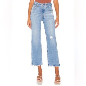 Levis Ribcage Straight Ankle Jean in Samba Done Waist 29 Inseam    Distressed